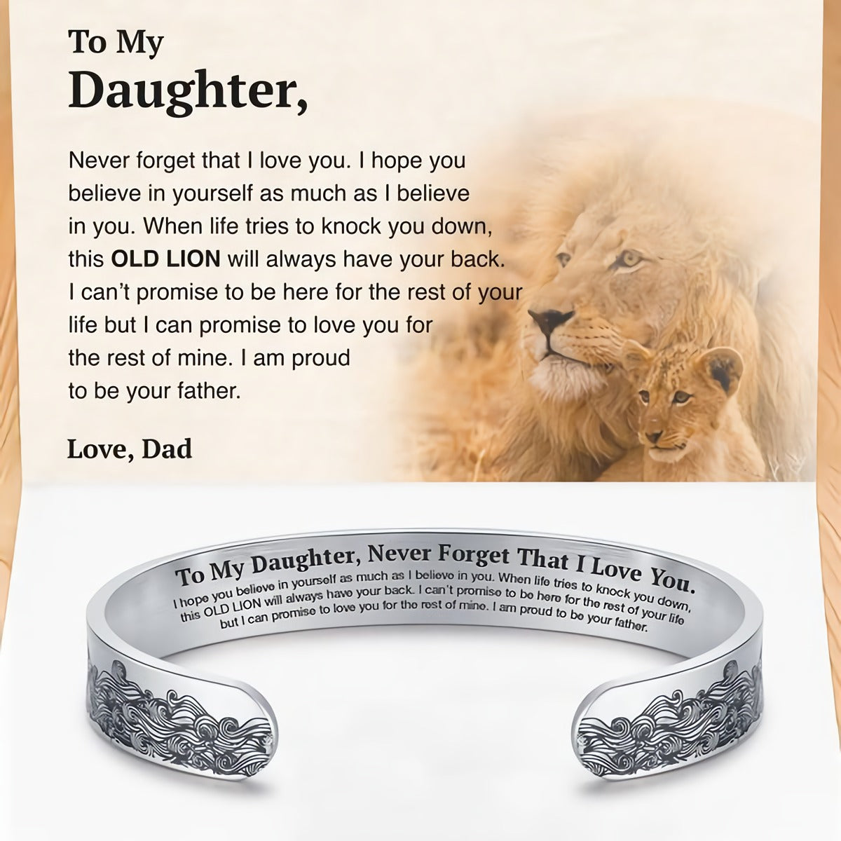 To My Daughter Proud of You Love Dad Cuff Bracelet Graduation Birthday Gift